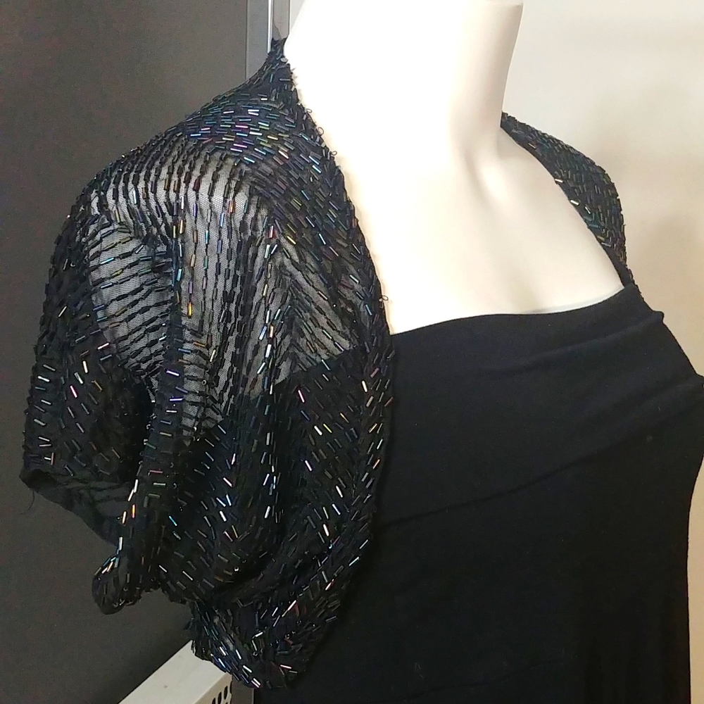 Vintage Atmosphere UK Beaded Shrug Bolero Shoulder Covering